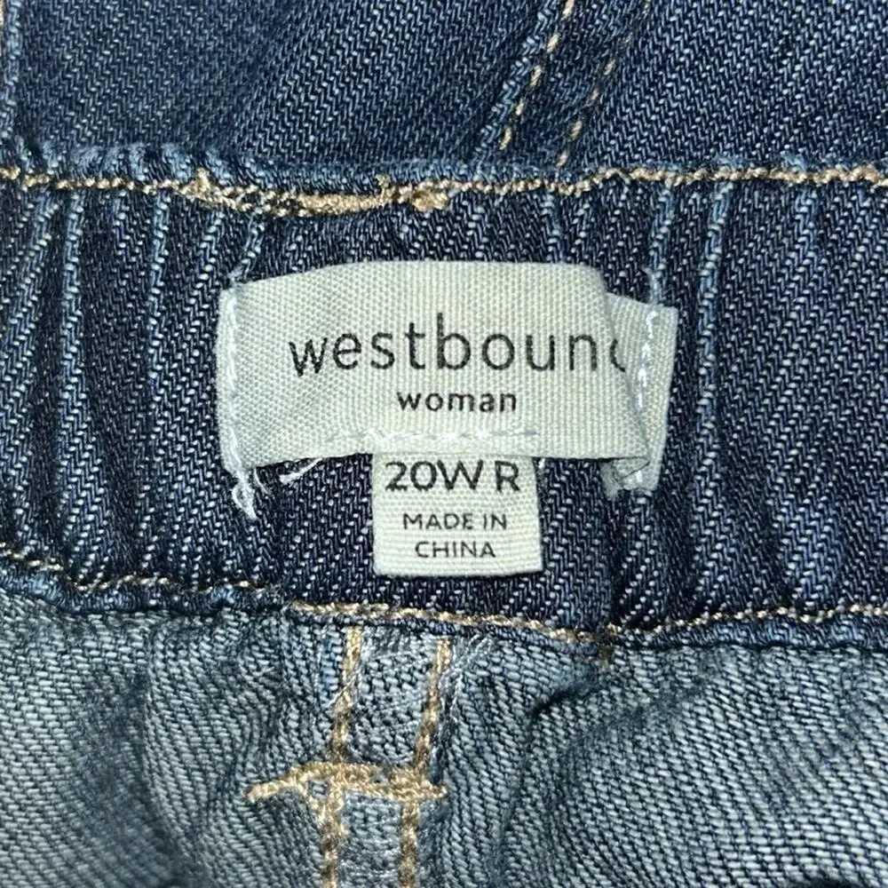 Westbound Dark Blue Relaxed Wide leg Frayed Hem Jeans Size 20W - Picture 8 of 11